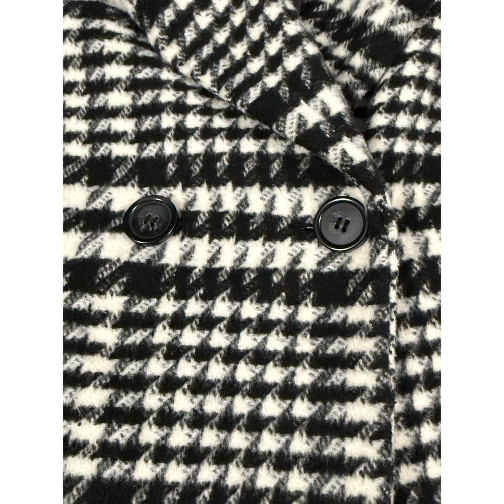 Bagatelle Womens Black White Plaid Check Wool Blend Coat‎ Career Classic Sz M - Picture 7 of 15